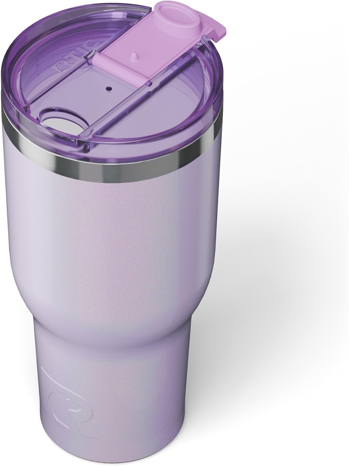 RTIC 40oz Essential Tumbler with Lid, Insulated, Stainless Steel, Metal, Double Wall Vacuum-Insulation, Ceramic Lined, Travel Cup for Iced Coffee, Tea, Hot and Cold Drink, Lavender Glitter