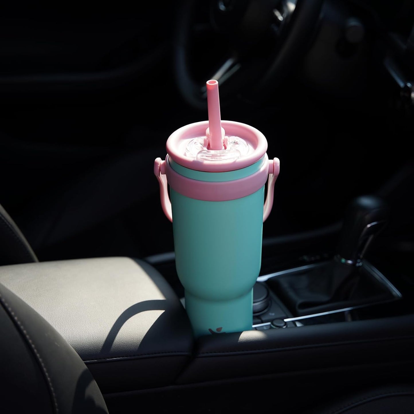 30 oz Tumbler with Side Handle, Insulated Water Bottle with Straw and 2 in 1 Lid, Stainless Steel Cup Travel Coffee Mug for Sports Office Gym,Yellow