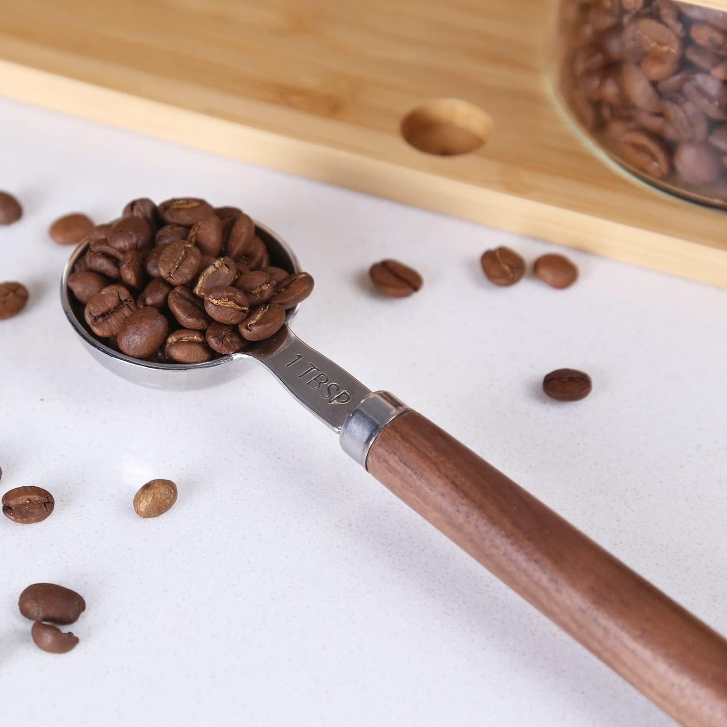 KKC Airtight Tall Glass Coffee Sugar Jar Canisters with Hinged Lids for Countertop,Glass Storage Containers with Scoop for Coffee Grind,Brown Sugar Flour Sealed Glass Jars,54 Fl oz