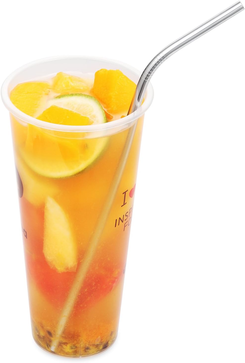 25 Piece Set Stainless Steel Straws Long 8.5 Inch Drinking Metal Straws Reusable Drinking Straws for 20 OZ (20 Straight| 5 Brushes)