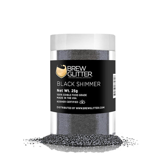 Black Shimmer BREW GLITTER Edible Glitter For Drinks, Cocktails, Beer, Garnish Glitter & Beverages | KOSHER & HALAL Certified | 100% Edible & Food Grade | Vegan, Gluten, Nut Free (25g, Black Shimmer)