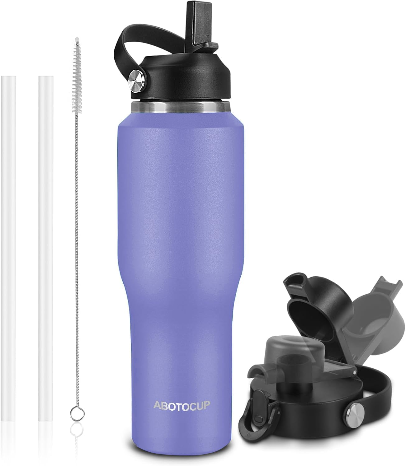 40oz Insulated Water Bottle Keep Cold 24h&Hot 12h, Double Wall Vacuum Insulated Water Bottles with Straw/Spout Lid, Stainless Steel Water Bottles that Fit in Any Car Cup Holder, Leak-proof