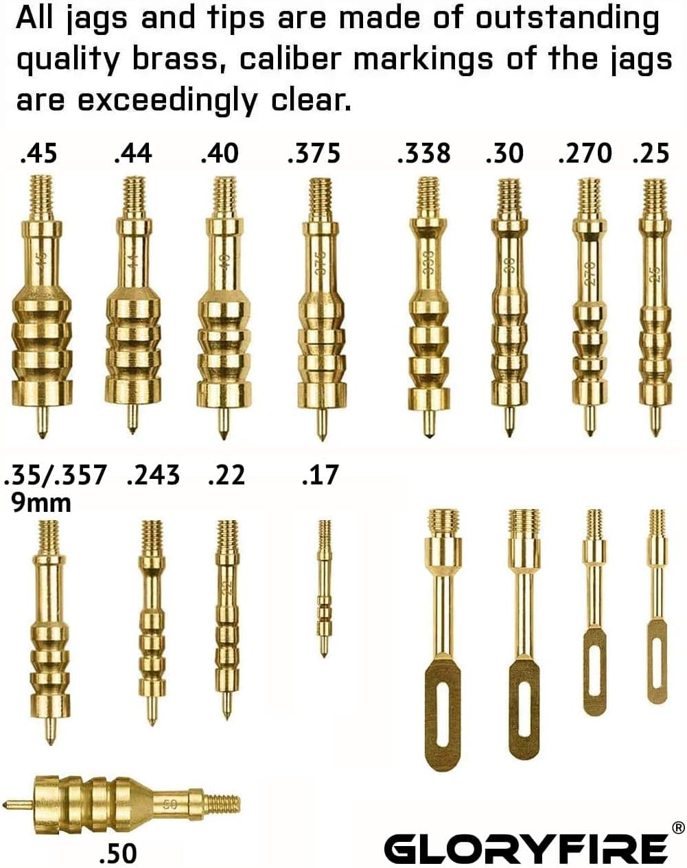 GLORYFIRE Gun Cleaning Kit Universal for Guns, Gun Brushes for Pistol, Handgun, Shotgun, Elite Brass Rods and Wire Rope, Hunting Gear Gun Accessories for Men