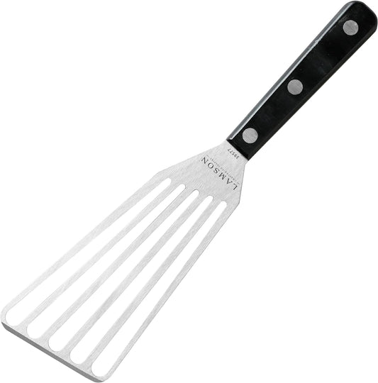 Lamson 3' x 6" Chef's Slotted Turner with Walnut/POM Handle - Right-Hand (Black)