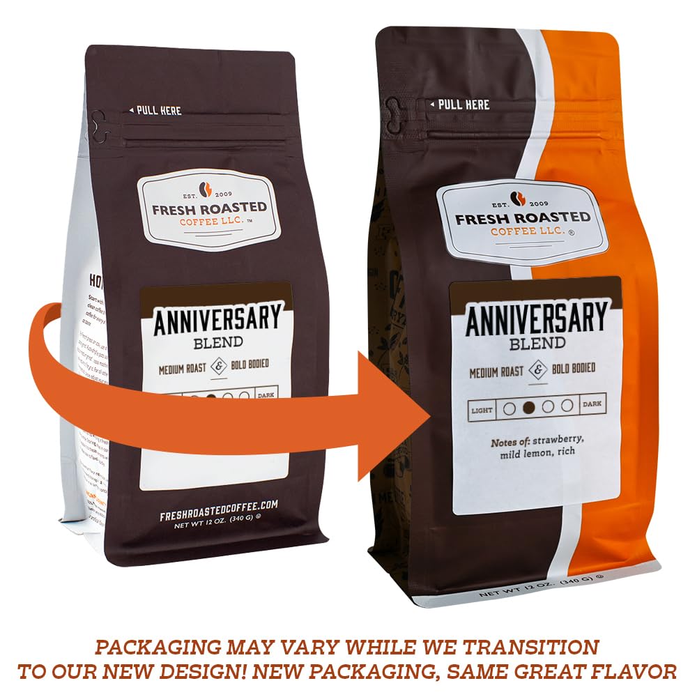 Fresh Roasted Coffee, Anniversary Blend, 12 oz, Medium Roast, Kosher, Ground