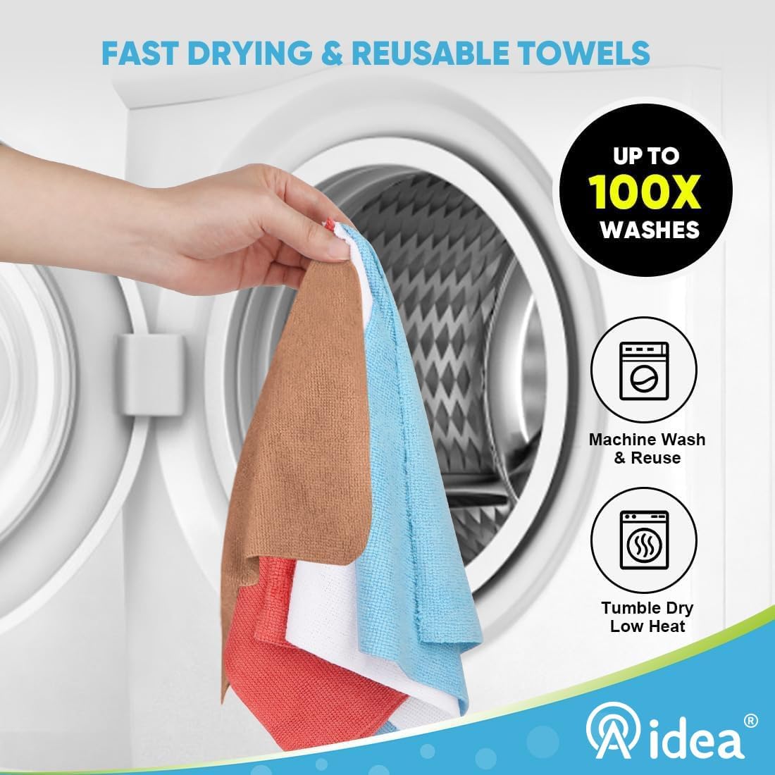 AIDEA Microfiber Cleaning Cloth 330 Sheets 6 Roll, Microfiber Towels for Cars, Shop Rags Washable, Cleaning Rags Reusable Paper Towels for Automotive, Mechanic, Workshops, House,11×9", Coffee