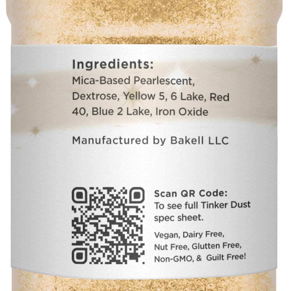 Gold Tinker Dust - (45g 1x Shaker Jar) | Add a Regal Touch to Your Delicacies with Edible Glitter!