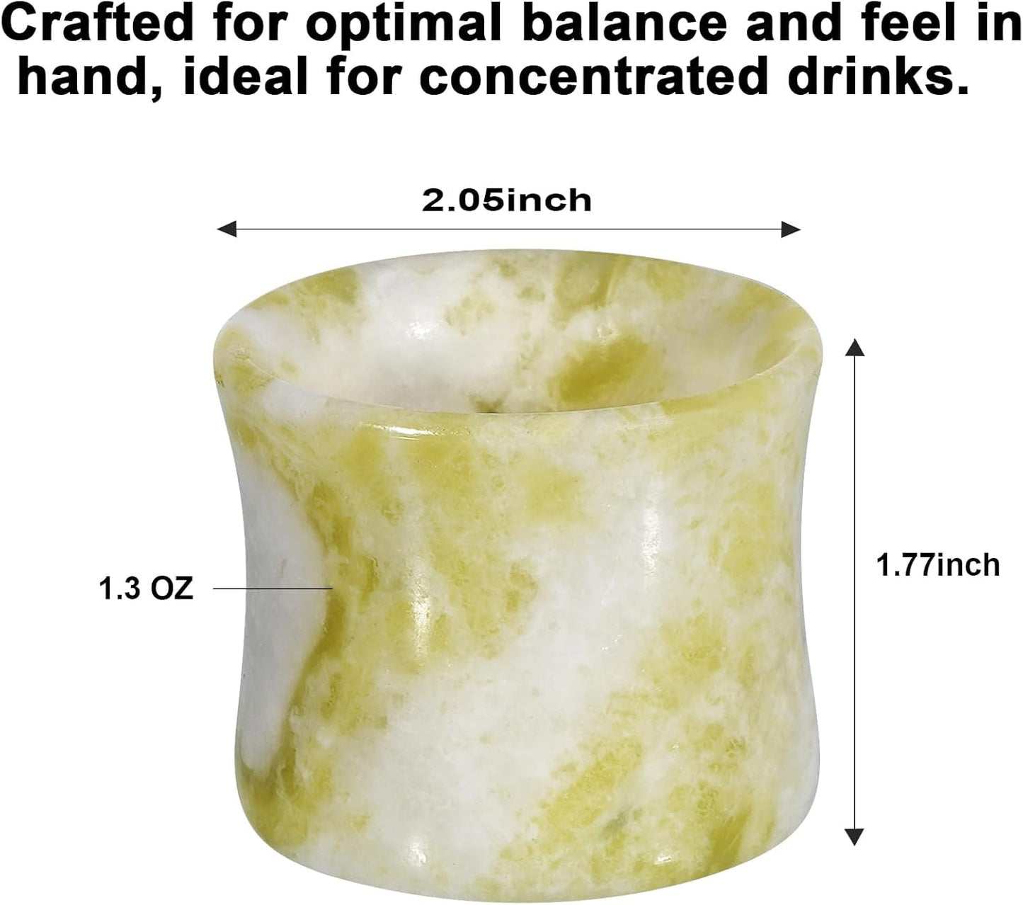 Handcrafted Natural Jade Shot Glasses – Set of 2 | 1.3 oz Whiskey, Espresso & Tequila Cups in Unique Bamboo Joint Shape, Oriental Inspired Luxury Gift for Men & Whiskey Lovers