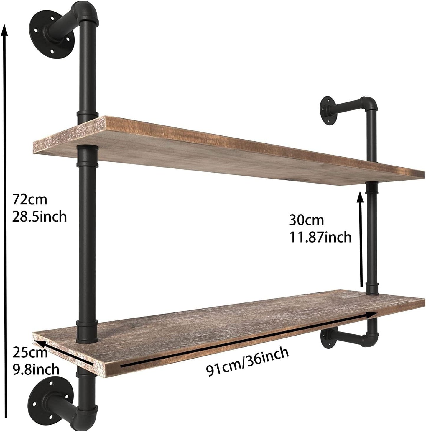 Pipe Shelves Industrial Pipe Shelving Shelves Real Wood Industrial Floating Pipe Shelves with Wood Planks 36 inch Wall Shelves Rustic Hanging Bookshelf Farmhouse Kitchen Bar Shelving