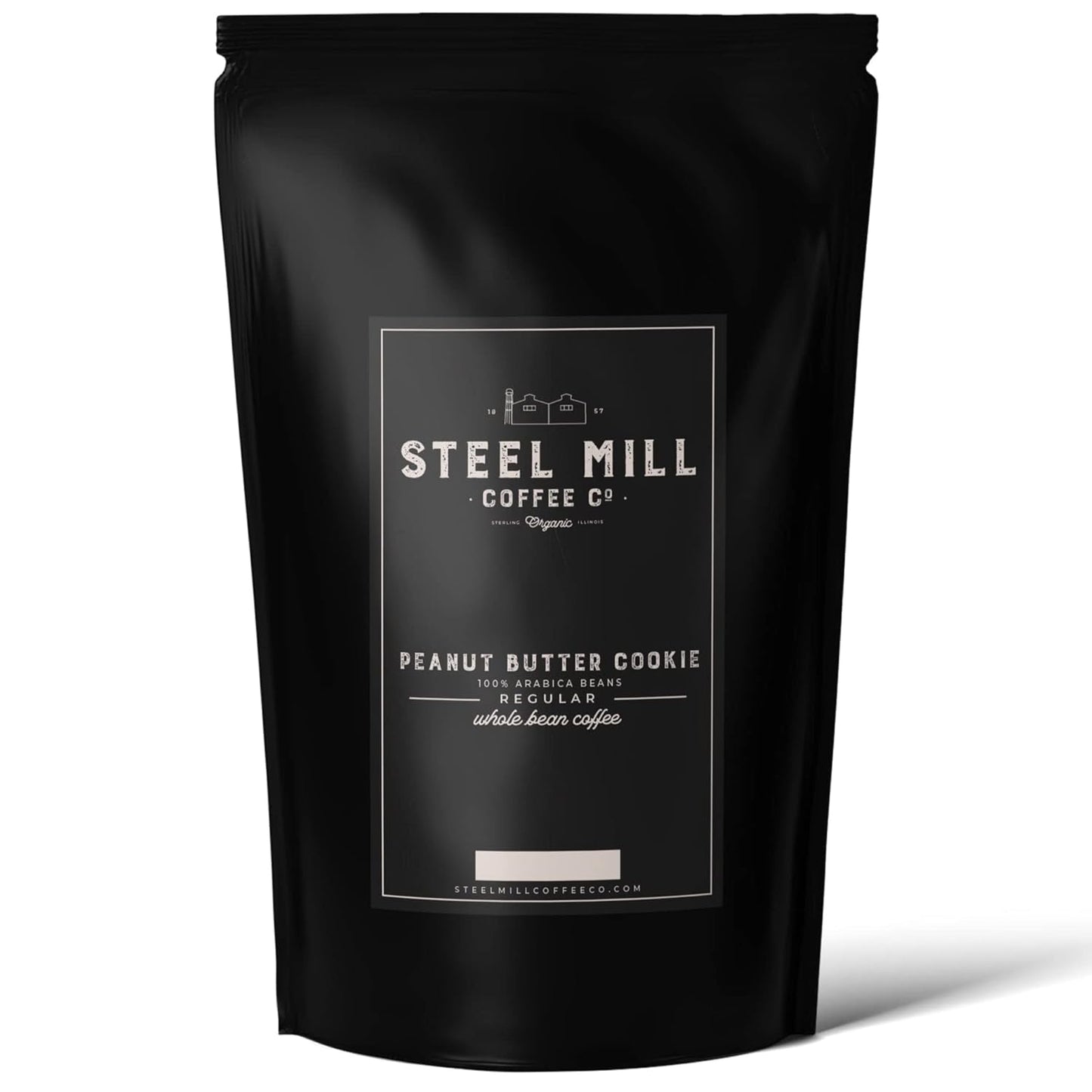 Steel Mill Coffee Co. Peanut Butter Cookie Flavored Coffee - Ground Coffee, Regular, Medium Roast, 100% Arabica Beans, Vegan, Gluten-Free, Sugar-Free, 12 oz Bag