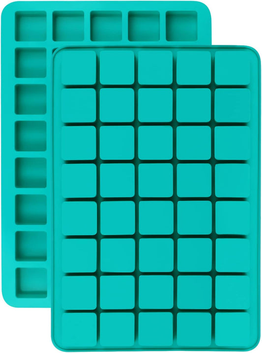 Mity rain 2 Pack 40-Cavity Square Caramel Candy Silicone Molds,Chocolate Forf Truffles, Fat Bombs Keto Snacks, Whiskey Ice Cube Tray,Grid Fondant Mould,Hard Candy Pralines Gummy Jelly Mold
