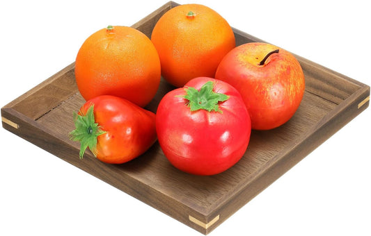 uxcell Bamboo Serving Tray, 6 x 6 Inch Square Wooden Trays Portable Serving Platters for Food Fruit, Snacks, Bread, Vanity, Weddings, Picnics, Brown (Inner Slant)