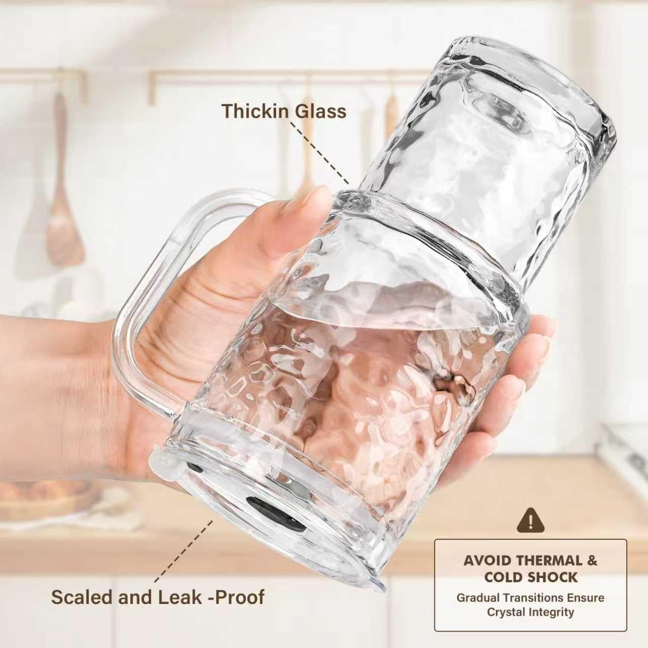 2 Pack 18oz Vintage Glass Cups With Handle, Iced Coffee Cups With Lid And Straw, Thicked Wall Glass Tumbler For Water, Juice, Beers, Drinking Jar with Lid sealed Carry On Cup