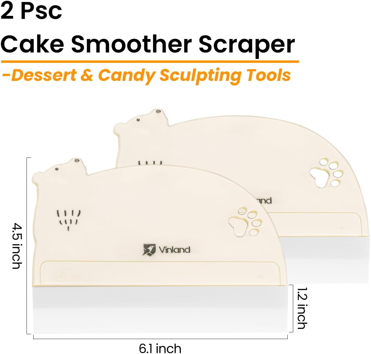 2 Pcs Cake Smoother Scraper, Cake Decorating Supplies Acrylic Cake Scraper Cake Decorating Supplies Food-Grade Transparent Flexible PE Plastic Cake Scraper‌ - Designed for Bread and Cake Decoration