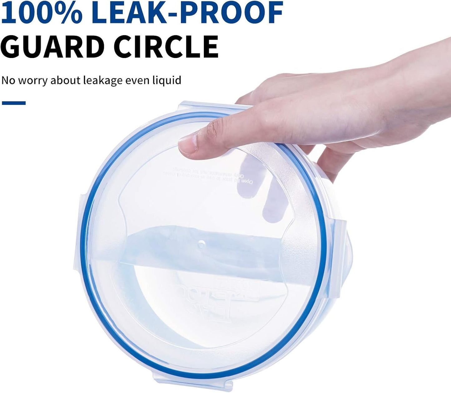 KIGI 6 PACK 20oz 10oz Plastic Mixing Bowls Set with Lid Leakproof Food Storage Container Set Portion Control Bento Box