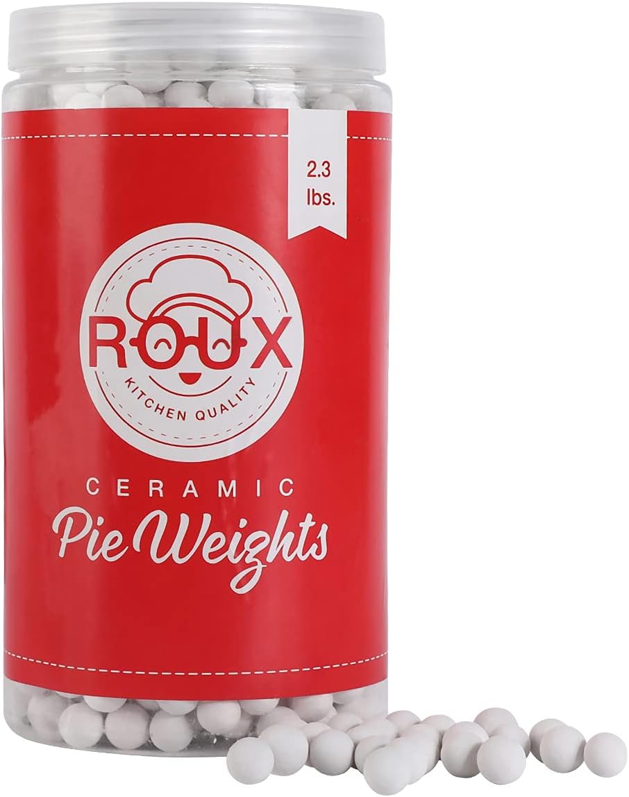 GSM Brands Ceramic Pie Weights for Blind Baking Crust, 2.2 Pounds of Reusable Beans (10mm)