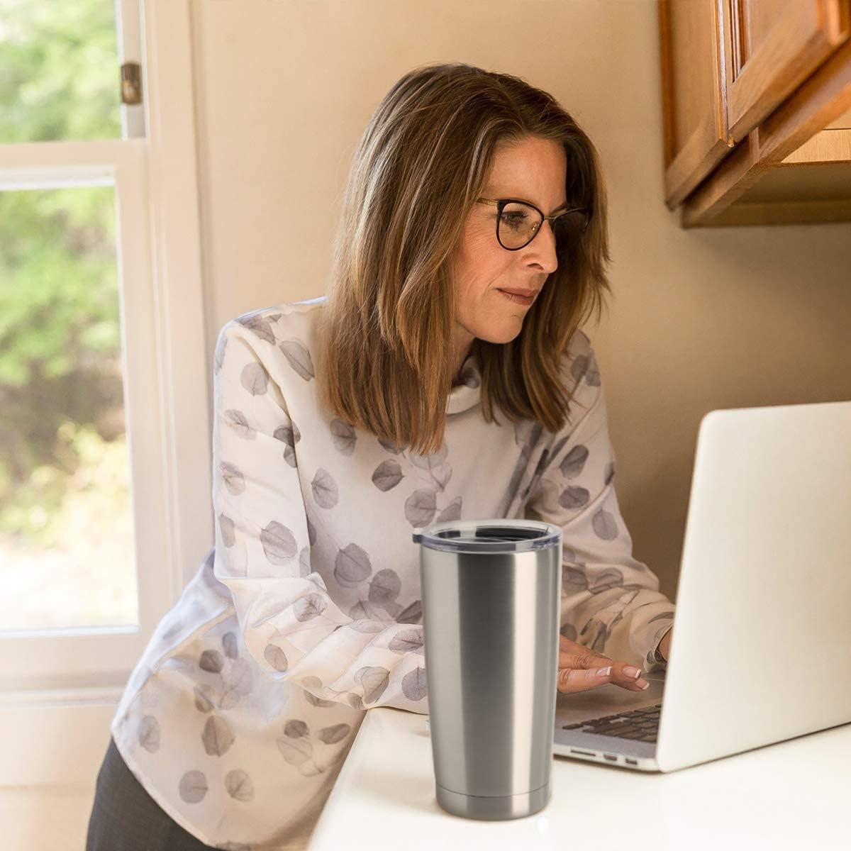 HASLE OUTFITTERS 20oz Tumblers Stainless Steel Mugs with Lid Double Wall Vacuum Insulated Coffee Cups for Cold & Hot Drinks (20oz-Stainless Steel, 12 Pack)