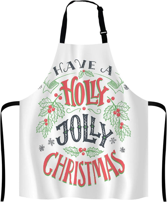 Have a holly jolly Christmas Adjustable Bib Apron Kitchen Cooking Baking Gardening Apron for Women Men
