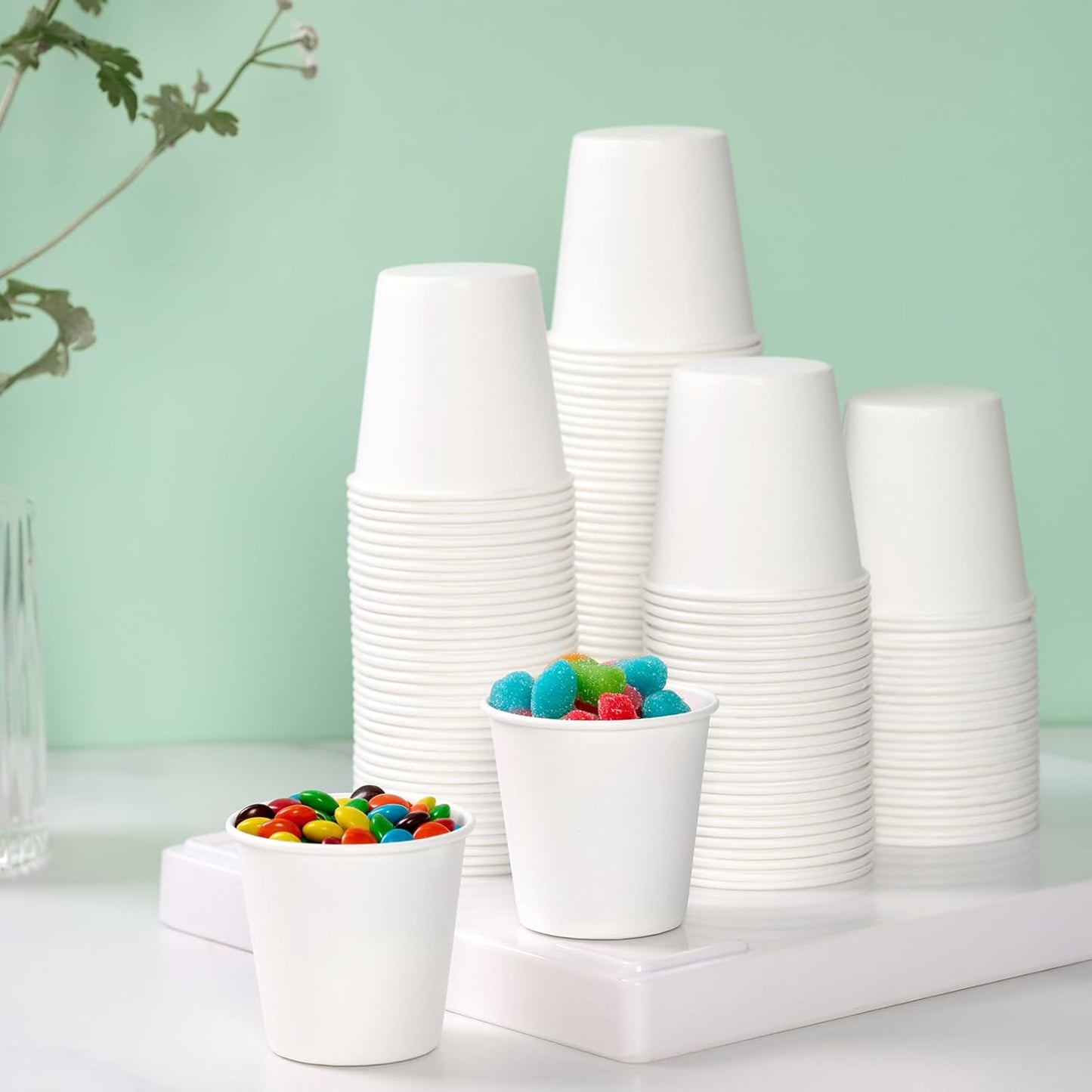 LITOPAK 1000 pack 3 oz Paper Cups, White Disposable Bathroom Cups, Mini Paper Cups for Parties, Picnics, Barbecues, Travel and Event