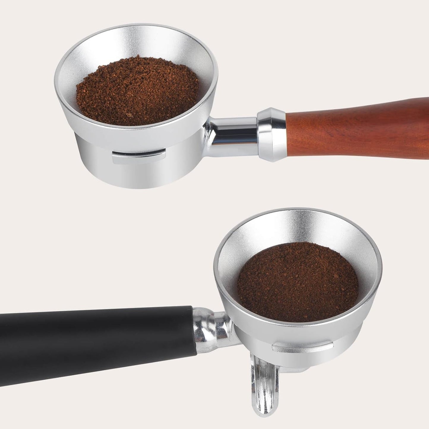 Aluminum Espresso Portafilter Funnel, 51mm Dosing Funnel with Magnetic