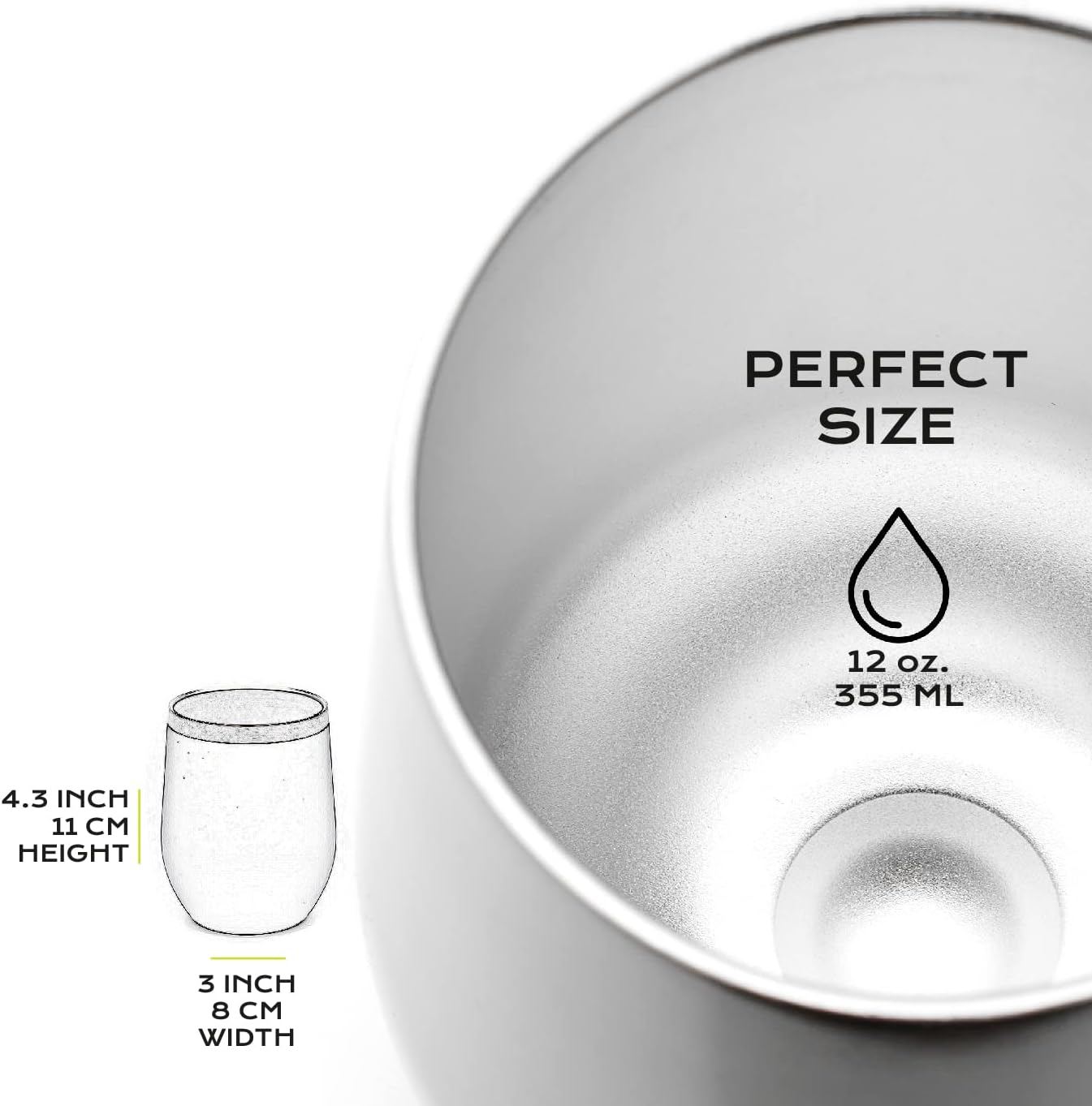 BALIBETOV 5 pcs large Yerba Mate Cup and Bombilla Kit, Includes one 12 oz Yerba Mate Gourd with Lid, Two Bombillas Mate Straw and one cleaning brush | Stainless steel | Double Walled