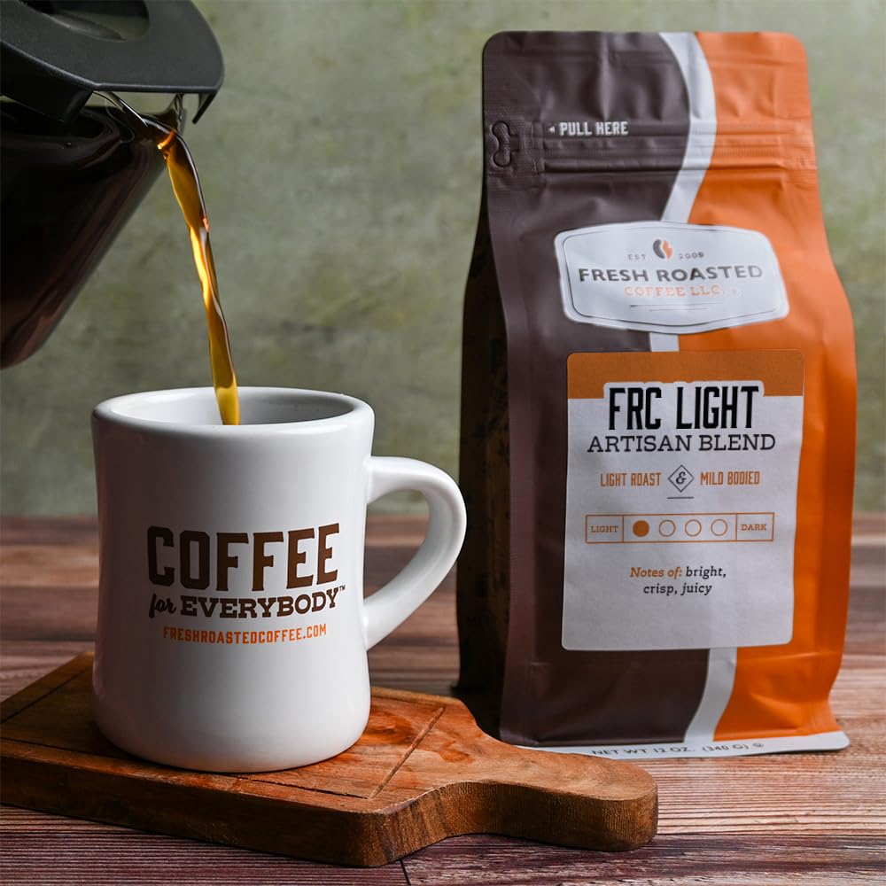 Fresh Roasted Coffee, FRC Light Roast Blend, 12 oz, Kosher, Whole Bean