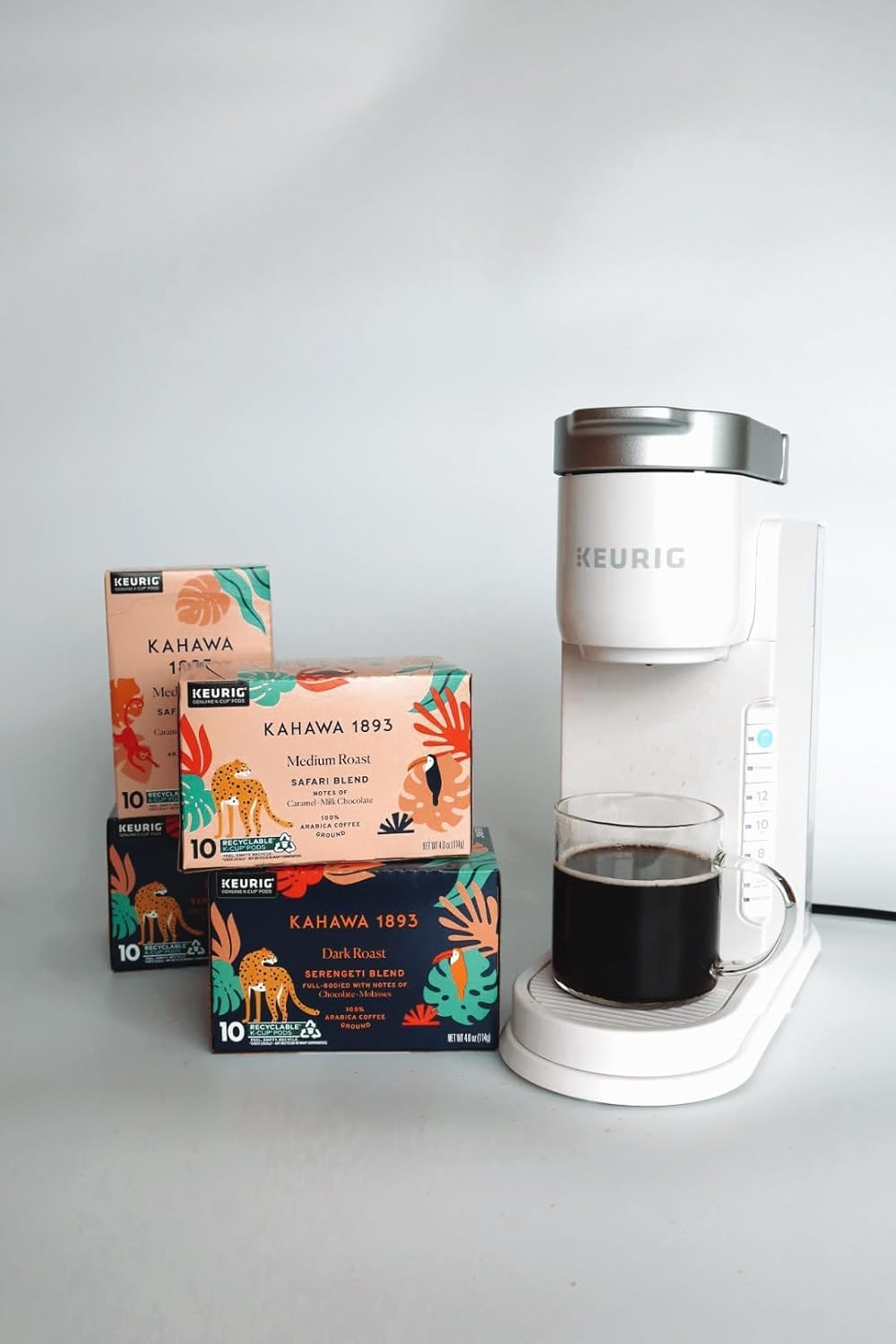 Kahawa 1893 Medium Roast Coffee K-Cup Pods Safari Blend (30 Count) - As Seen on Shark Tank, High Antioxidants, Naturally Sweet, Organically Grown & Cultivated, Ethically & Sustainably Sourced