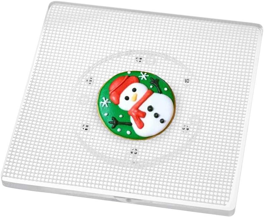 CY craft Cookie Decorating Turntable with Anti-Slip Silicone Mat,Cup Cake Sugar Icing Cookie Decorating Supplies Tools,Clear Acrylic Small Lazy Susan Turn Table,6.3 x 6.3 Inch,Square,Pack of 1