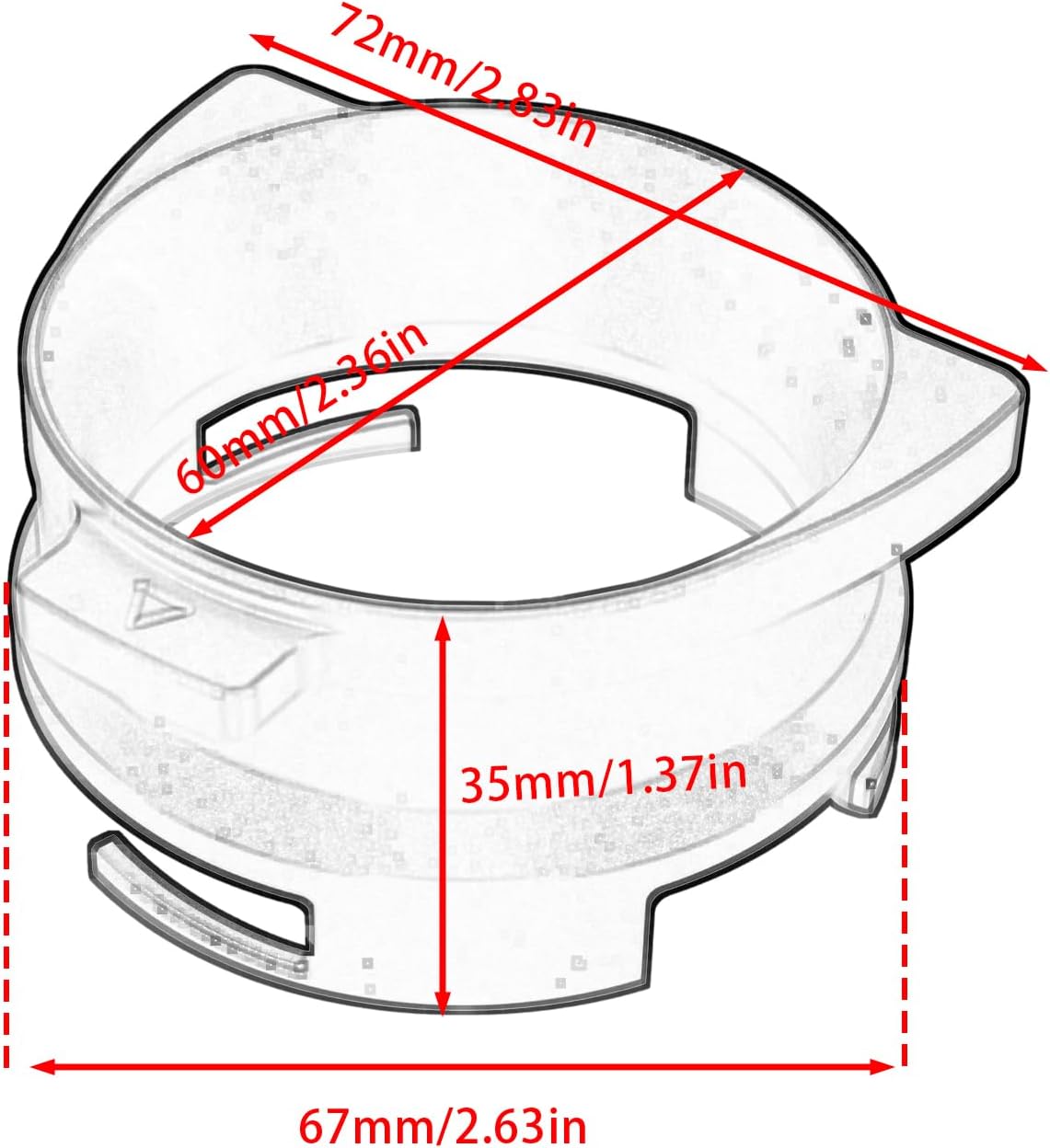 Espresso Dosing Funnel Compatible with Breville/Sage 54mm Portafilter, Aluminum Alloy, Silver