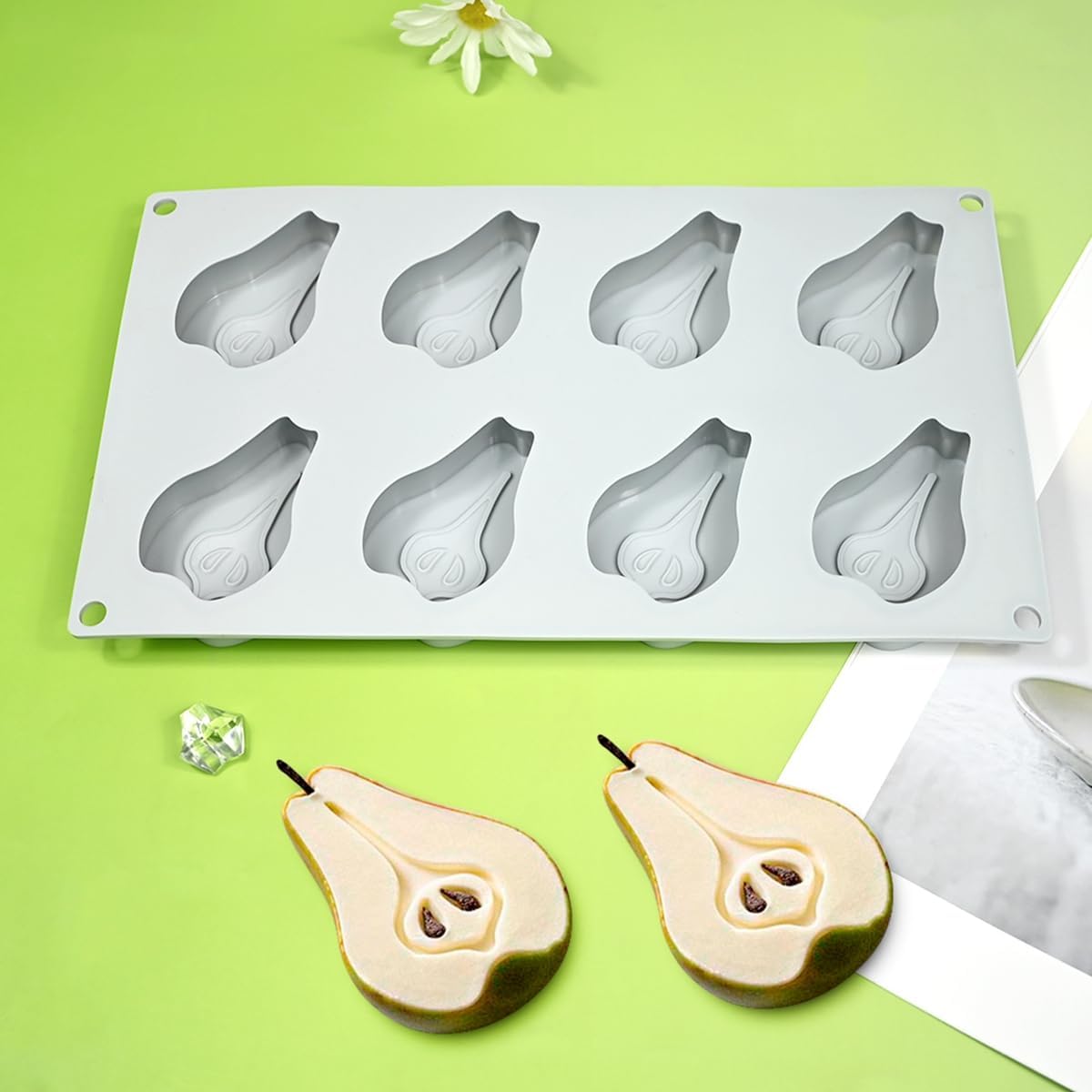 mostsom Pear Shape Silicone Mold 3D Cake Moulds Mousse For Ice Creams Chocolate Pastry Bakeware Dessert Art Pan Cake Mold (H_ Pear)