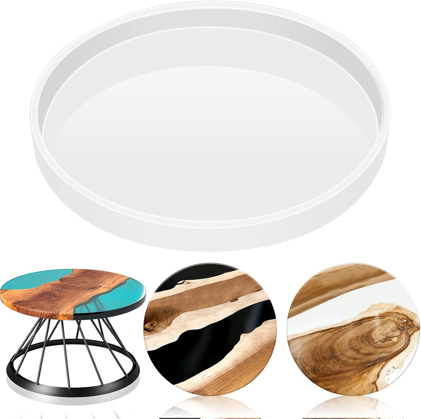 Extra Large Resin Table Mold Large Charcuterie Board Tray Resin Mold Round Silicone Epoxy Table Mold for Table, Charcuterie Board, Cutting Board, DIY Home Decoration (23.62 x 23.62 x 0.98 Inches)