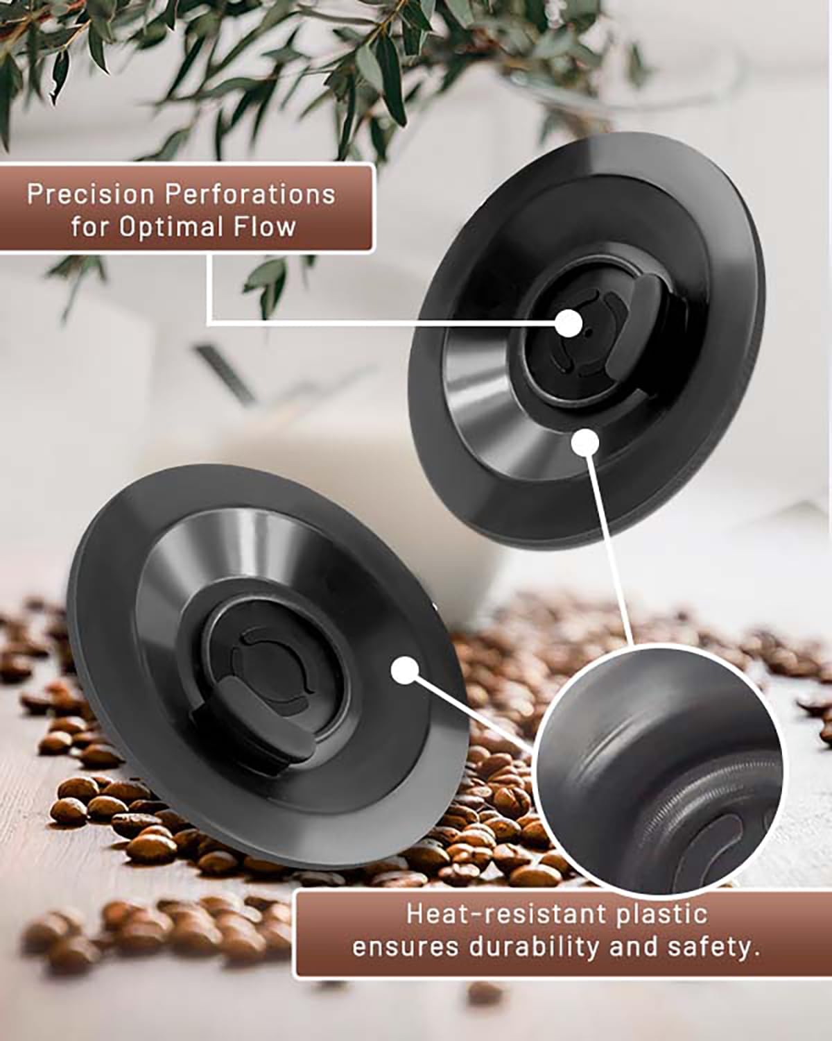 Espresso Backflush Cleaning Disc Set for Breville Espresso Machines – 54mm (4 Pack, 2 With Holes + 2 Without Holes), Compatible with Cleaning Tablets