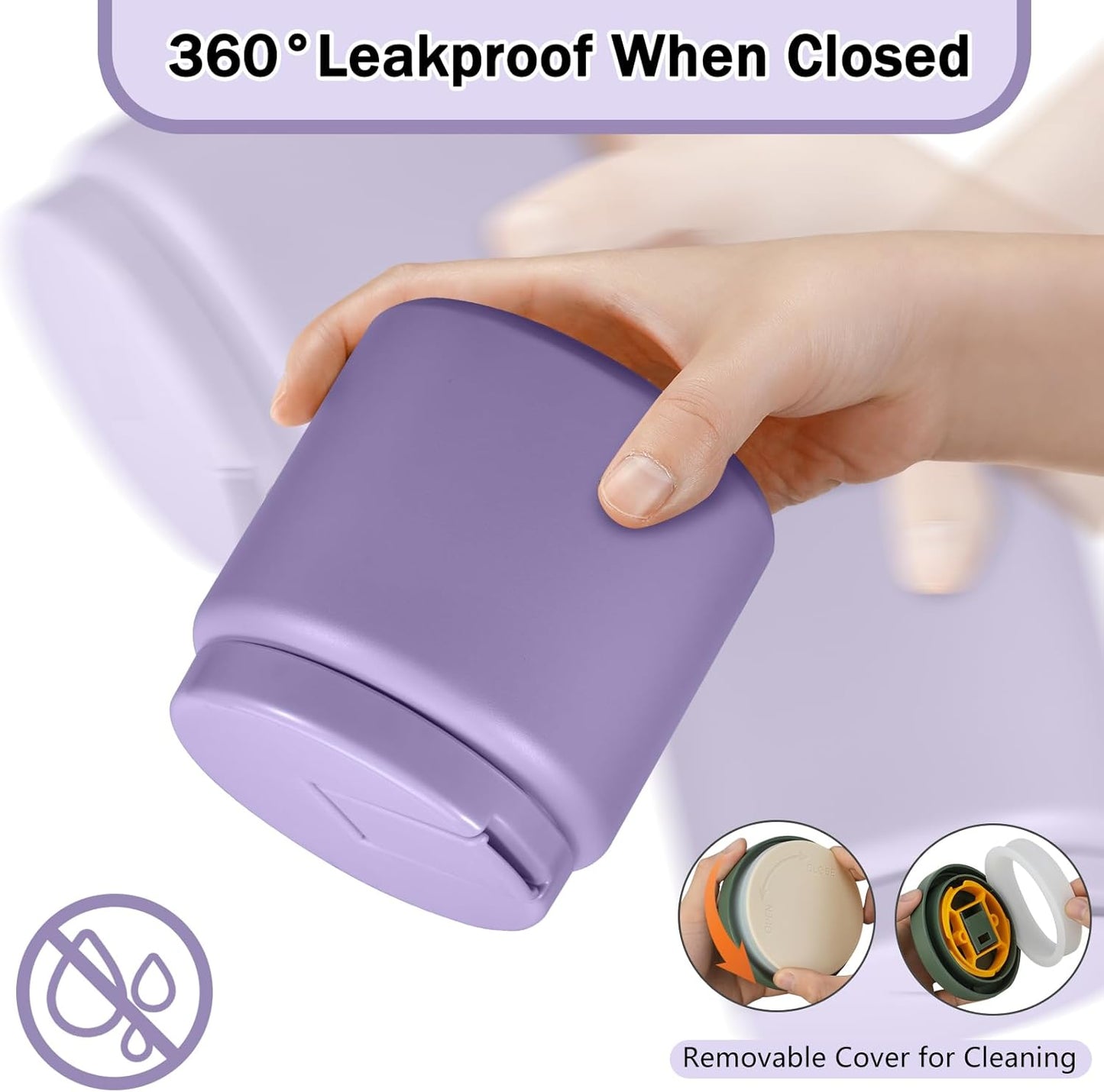 26oz Kids Thermos for Hot Food, Insulated Vacuum Food Jar with Buckle Lid, Stainless Steel Wide Mouth Leak Proof Insulated Lunch Container for School Picnic Travel, Purple