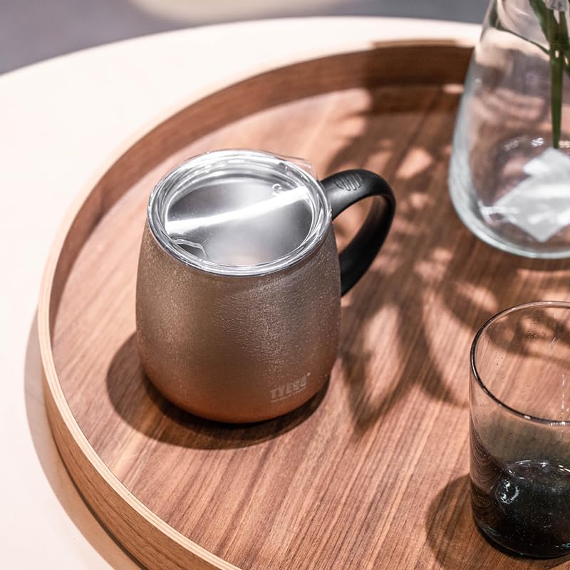 TYESO Office Coffee Mug,Vacuum Insulated Mug Double Wall Stainless Steel Cup (Rose Gold, 16 oz)