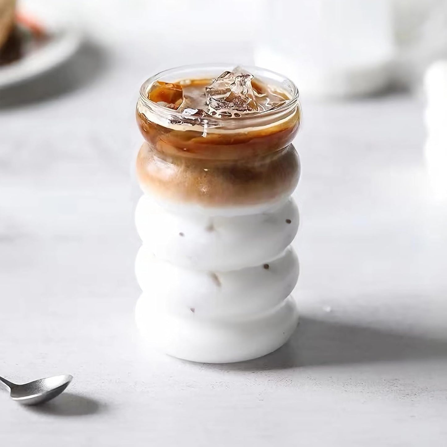 2 Pcs Drinking Glasses with Glass Straws, 19.5oz Iced Coffee, Milk Tea, Fruit Smoothie Glasses - Ideal for Water, Soda, Tea - Gift Set with Cleaning Brush