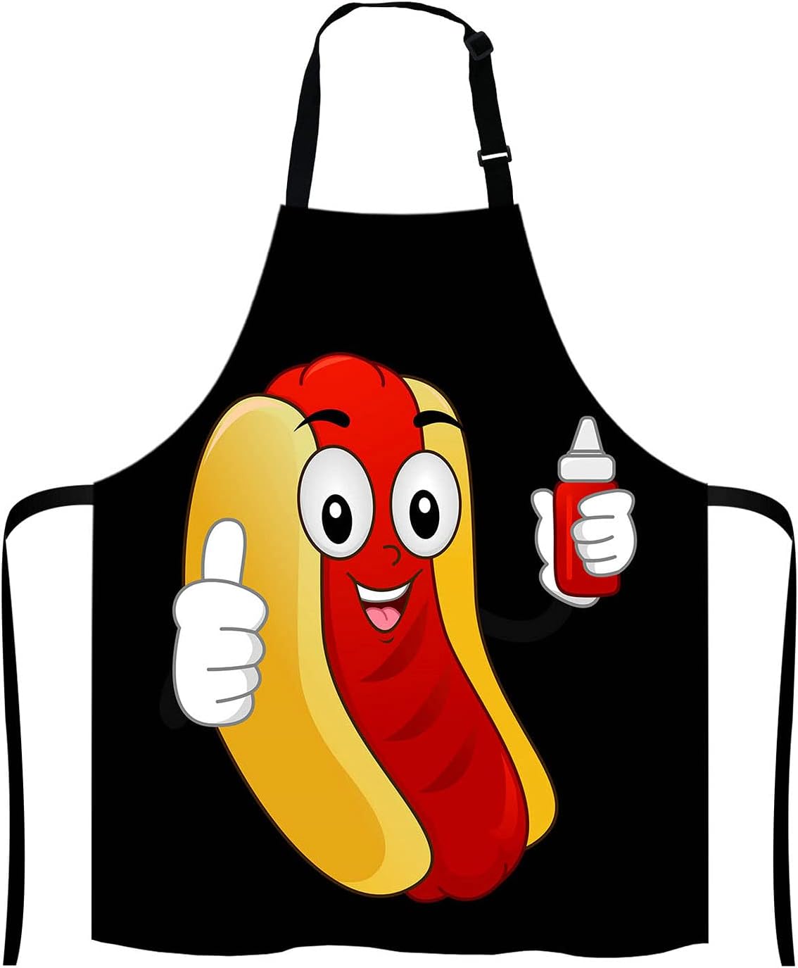 Funny Hotdog Sandwich Ketchup Kitchen Cooking BBQ Chef Apron,Funny Apron for Men, Women - Dad Gifts, Gifts for Men - Birthday, Mothers Day Gifts for Mom, Wife, Husband, Brother, Friends