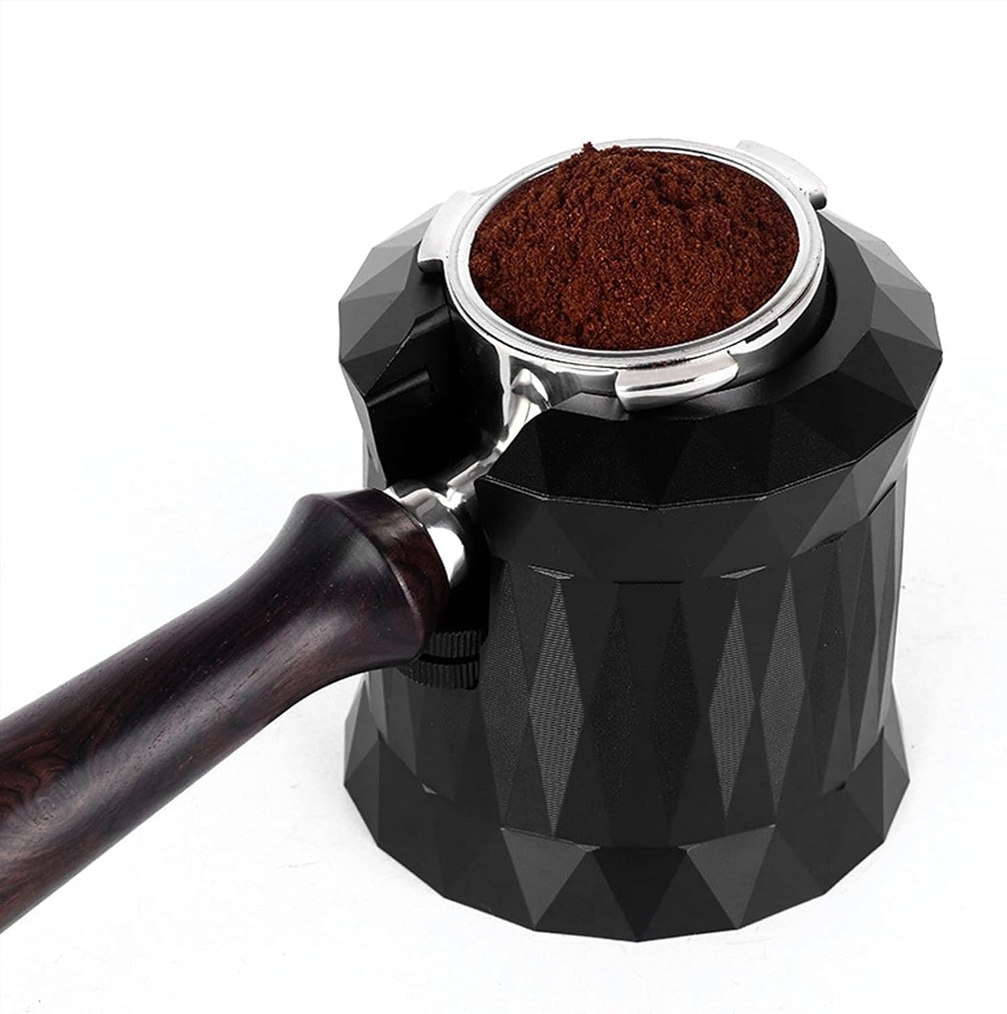 Coffee Portafilter Holder, Aluminum Alloy Coffee Tamper Stand Portafilter Stand Base for Coffee Machine (Matte Black)