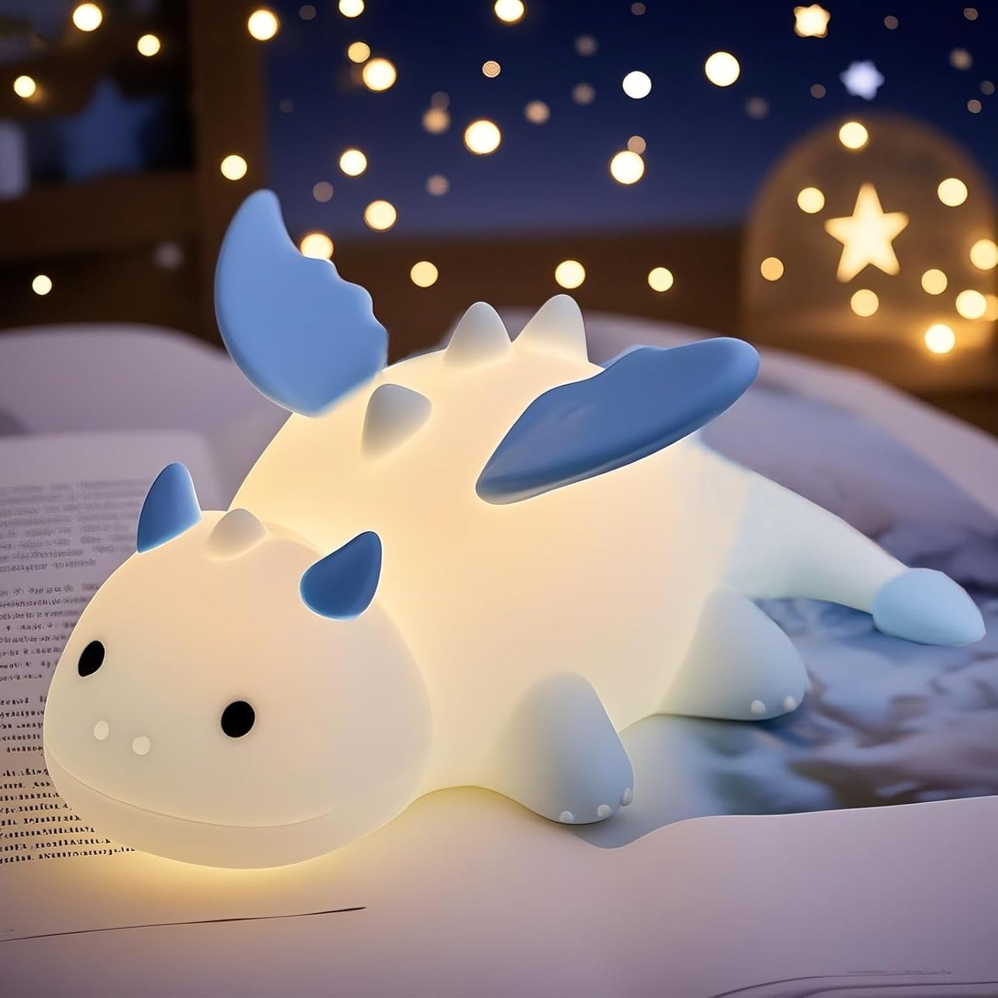 Dragon Night Light, Cute Baby Dragon Gifts, Soft Silicone Lamp with 3 Level Warm Light and RGB Changing, Breastfeeding Nursery Portable Kawaii Bedside Lamp for Baby, Toddler, Boys and Girls