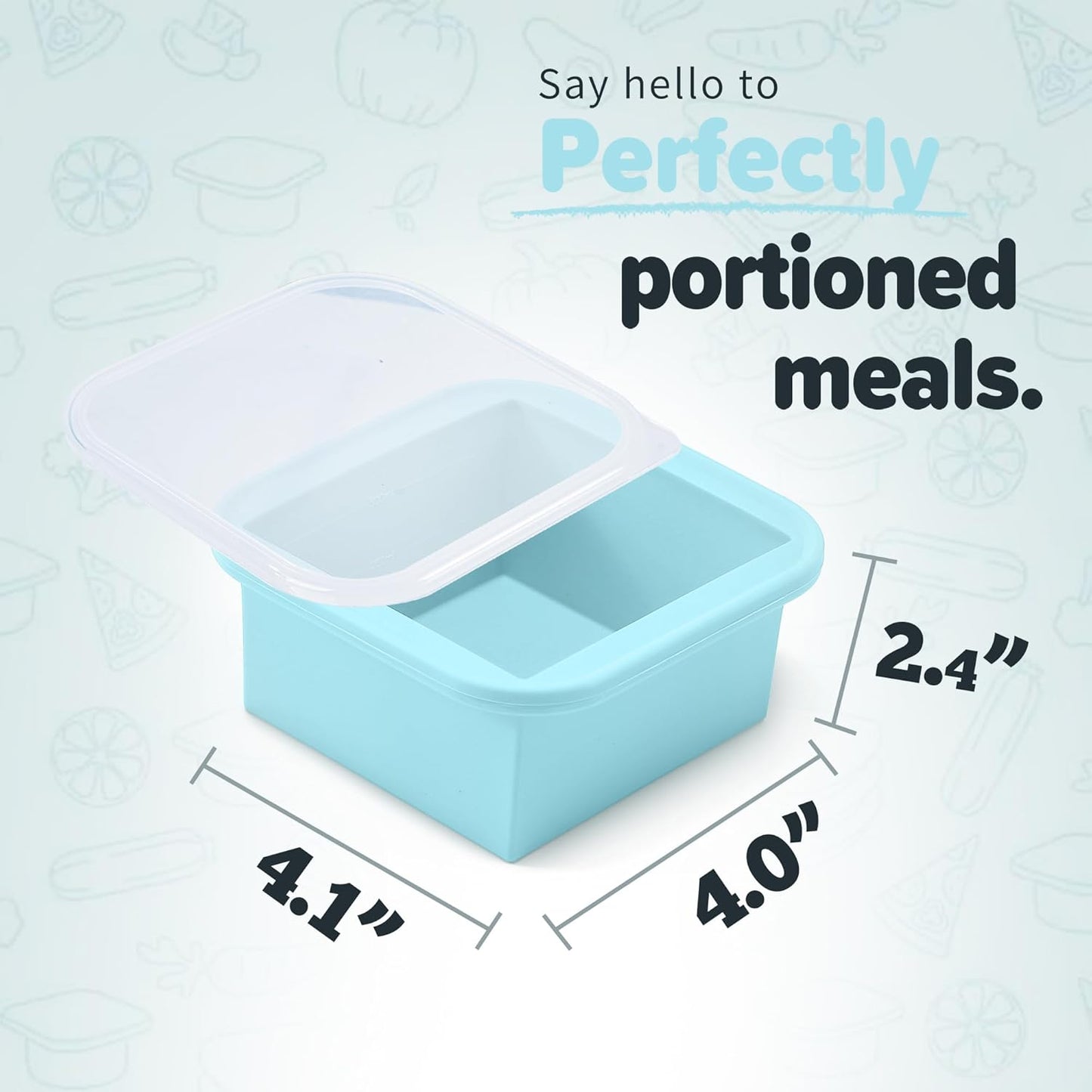2-Cup Silicone Freezer Trays with Lids – Perfect for Meal Prep, Portion Control, and Easy Freezing-Meal Prep Container Molds for Soup,Leftovers (Aqua, 2 Pack)