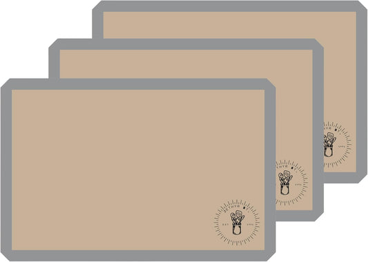 Silicone Baking Mats for 3/4 Size Cookie Sheets for Baking - 3 Pack - Non-Stick, Food Safe Oven Safe Liners for baking sheets - Easy Clean, Mess-Free Baking Sheet Liners, 13.5 x 19.5 Inches