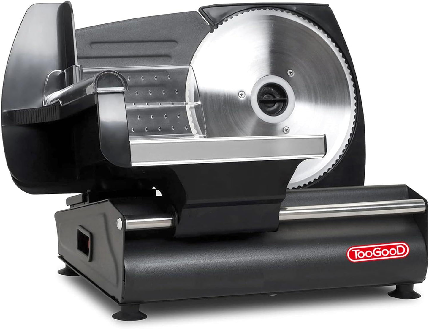TOOGOOD 7.5" Meat Slicer, Electric Food Slicer Machine with Removable Stainless Steel Blade, Deli Food Slicer for Home Use, Slicing Frozen Meat,Hard Cheese, Ham and Deli,Black