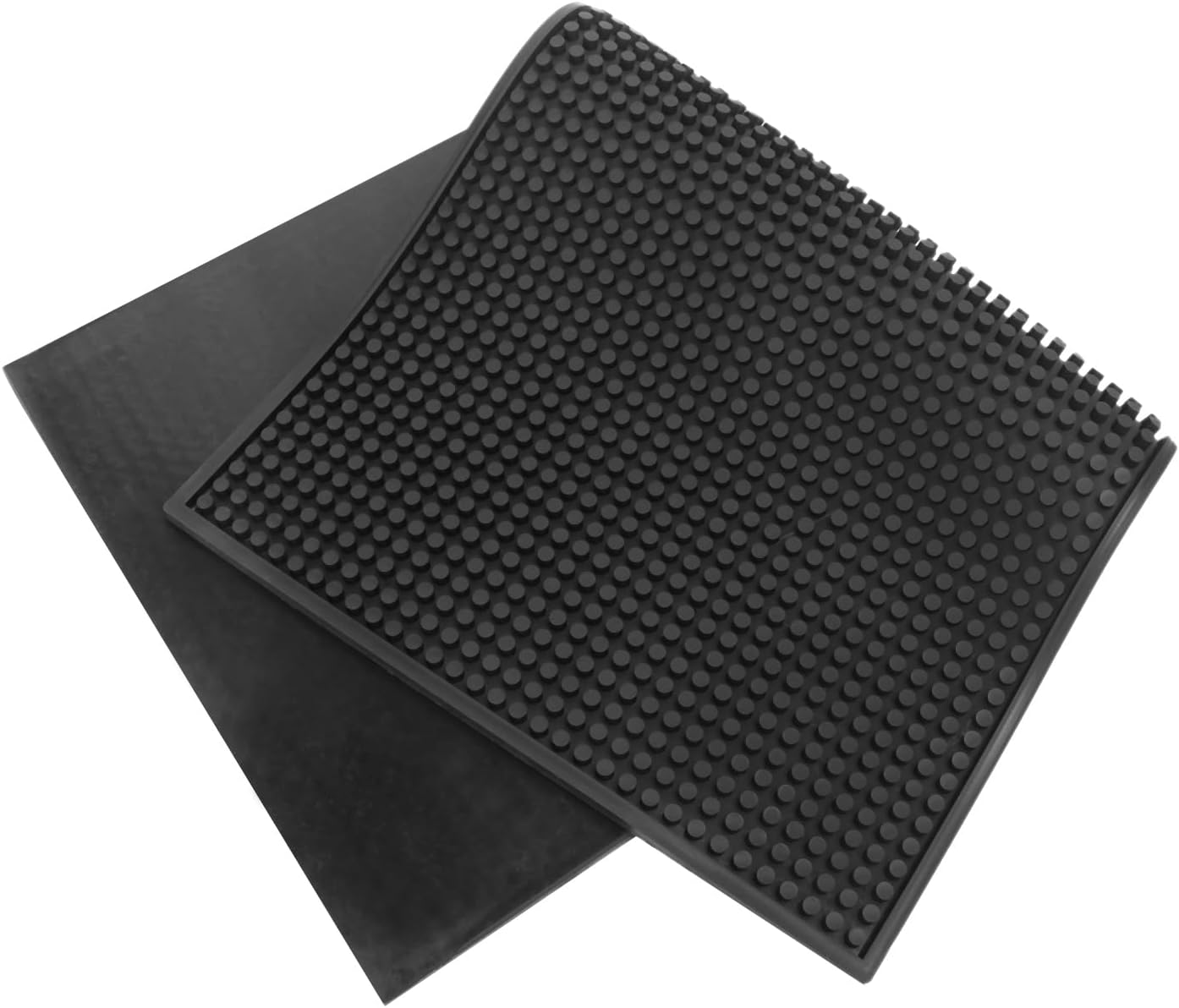 2 Pack Rubber Bar Mats, 24" x 12" Black Large Bar Service Mat, Spill Mat for Countertop, Bartending, Rubber Bar Mats, Efficient and Stylish Solution for Every Bartending Need,by KUKLIPJIM