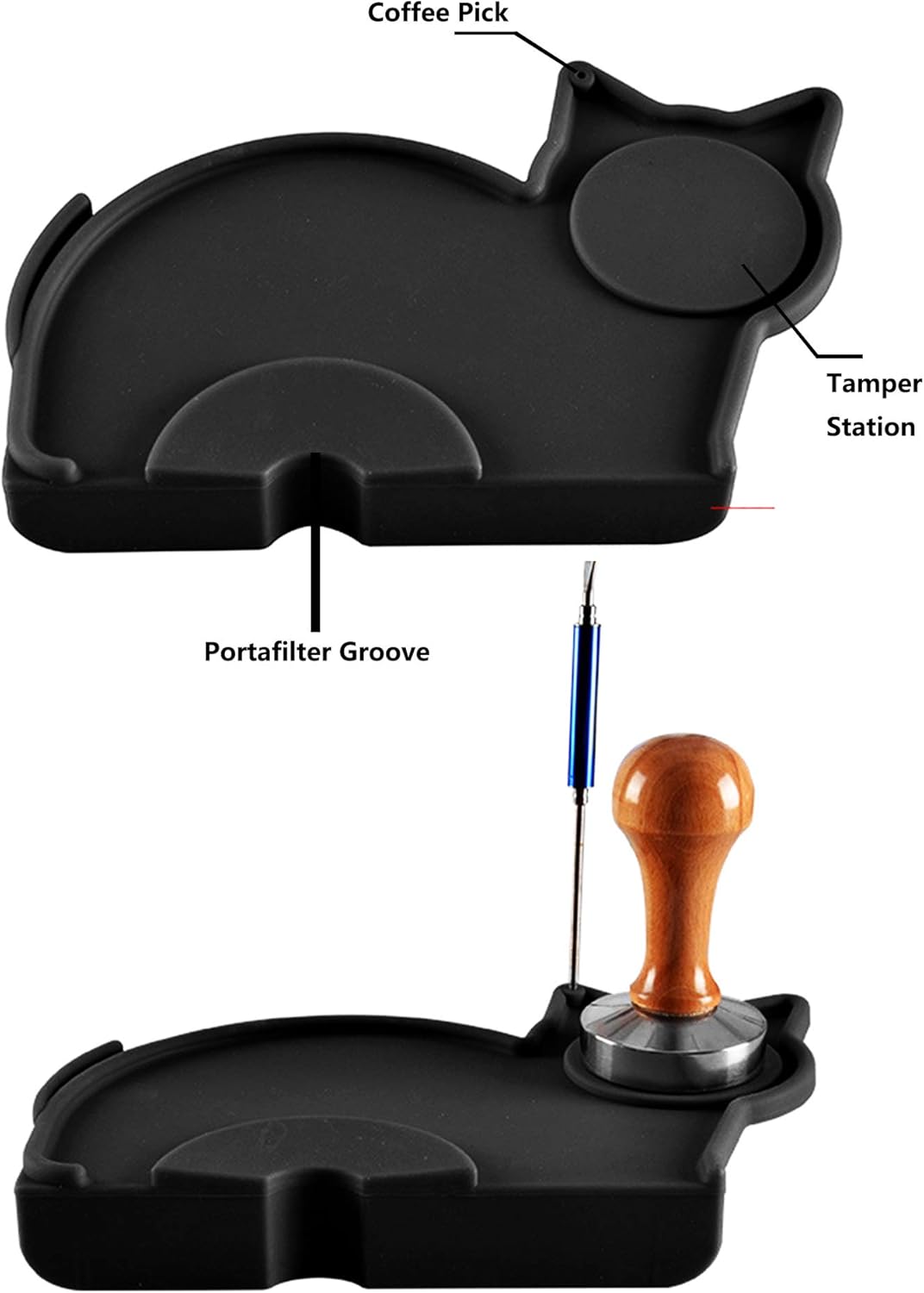 Coffee Tamper Mat Silicone Corner Tamping Mat (Coffee Cat)