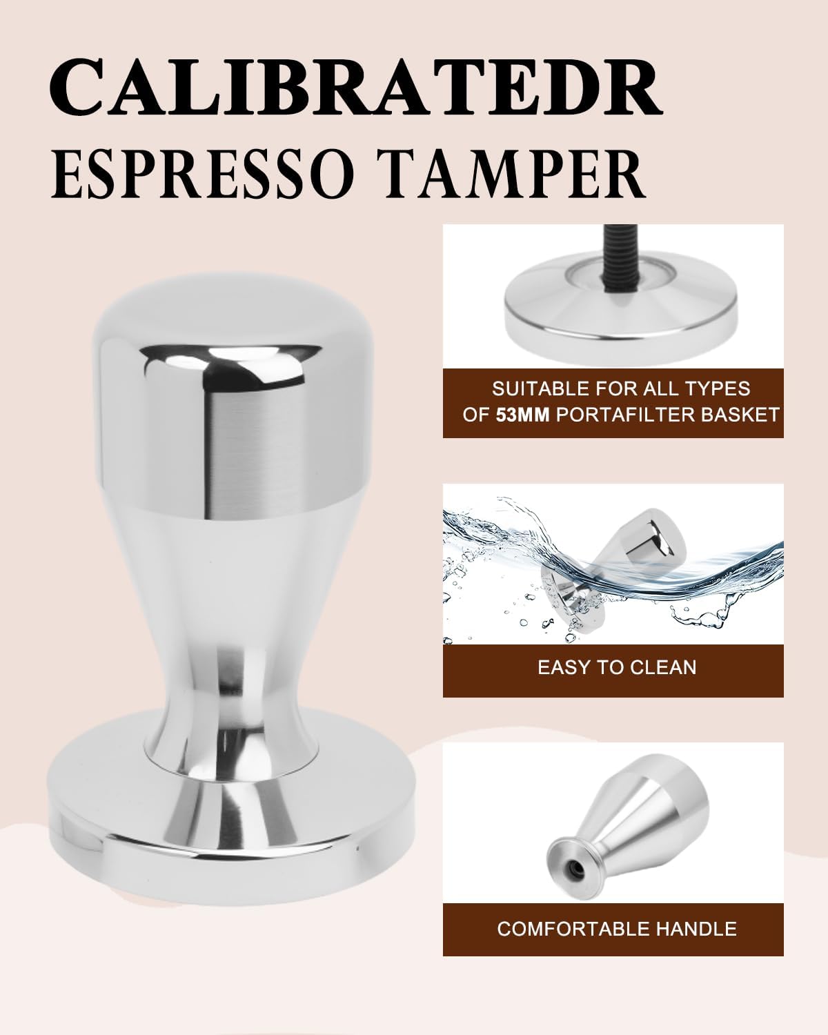 Espresso Kit, 350ml Espresso Milk Frothing Pitcher, 53mm Espresso Tamper, WDT Tool, 53.5mm Puck Screen, Dessert Spoons, Tamper Mat, Latte Art Pen &16 PCS Coffee Decorating Stencils