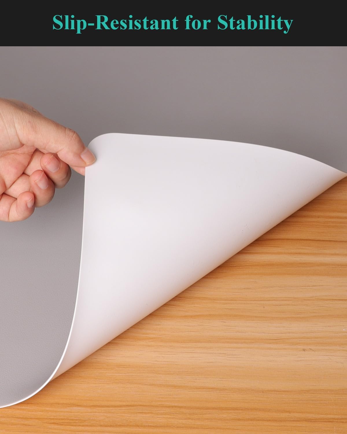 Light Gray Plastic Table Cover Protector, 36" x 60" Waterproof Easy Flat PVC Desk Pad Mat, 1.5mm Thick Rectangle Vinyl Table Top Protector for Dining Room Table, Office, Dresser