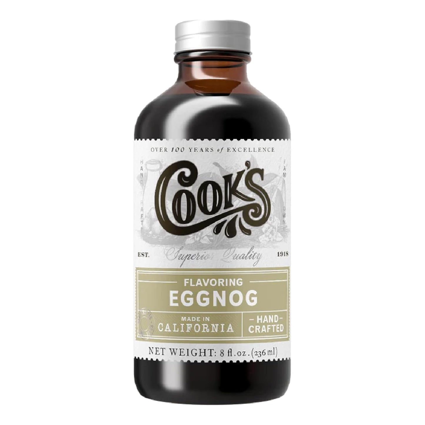 Cook's, Eggnog Flavoring ,for Making Eggnog, Baking, Ice Cream, Custard, Cheesecake, and Cookies, 8 oz