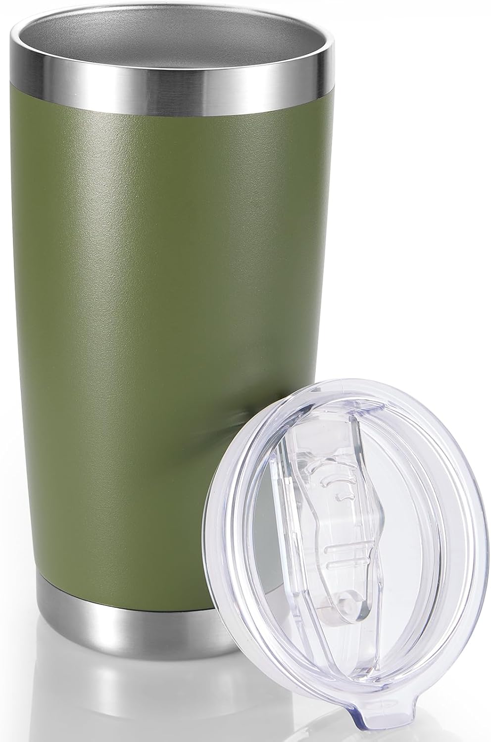 20 oz Tumbler Stainless Steel Tumblers with Lid Double Wall Vacuum Insulated Coffee Mug 20oz Powder Coated Cup for Hot and Cold Drinks, Army Green, 1 pack