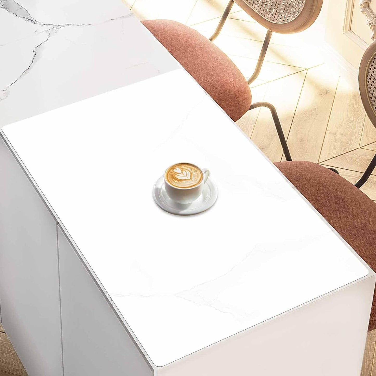 24"x32"(60cmx80cm) Silicone Mat for Kitchen Counter, Heat Resistant Non-Slip Countertop Protector, Waterproof Silicone Craft Mat for Kitchen Island, Semitransparent