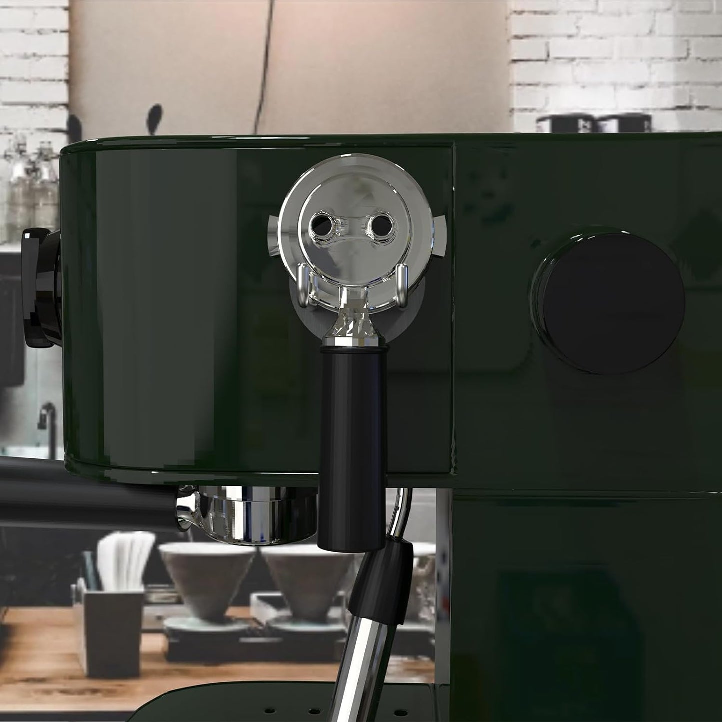 2 Pack Stainless Steel Espresso Portafilter Rack, Wall Mount Coffee Portafilter Holder for 51mm 53mm 58mm Portafilters (Silver)