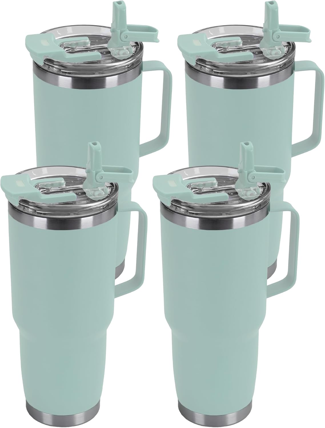 HASLE OUTFITTERS 30oz Tumbler Bulk with Handle, Insulated Travel Coffee Mug Set with Handle Leak-Proof Double Wall Stainless Steel Vacuum Tumblers Pack Metal Cup for Hot and Cold Drink